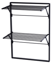 Tørrestativ vægmonteret m/2 tørrehylder sort - DAY